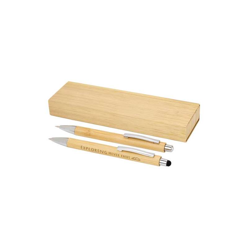 Penna a sfera e portamina in bambù - cod. P107976