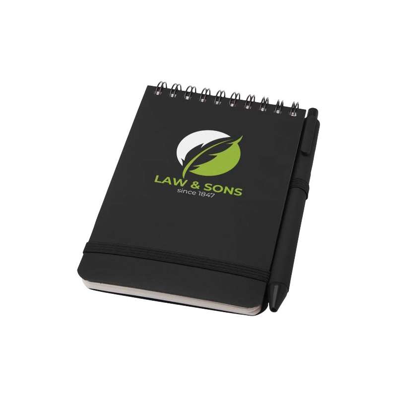 Blocco note A6 da serigrafare con penna e 80 fogli a righe - cod. P107902