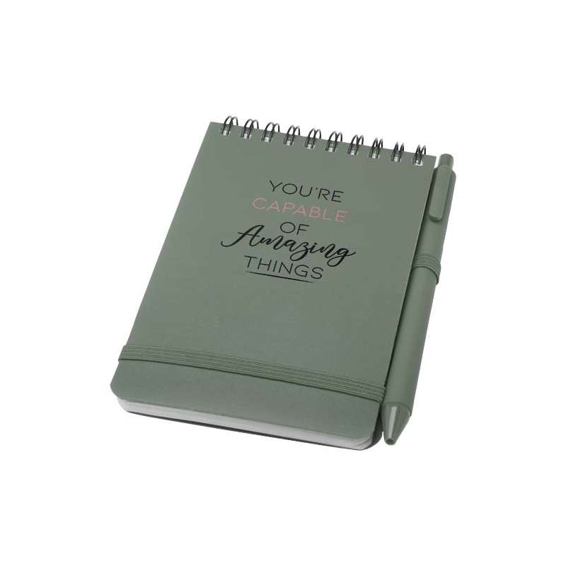 Blocco note A6 da serigrafare con penna e 80 fogli a righe - cod. P107902