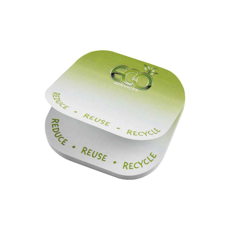 Foglietti adesivi in carta riciclata quadrati con angoli arrotondati Sticky-Mate® - cod. P210185