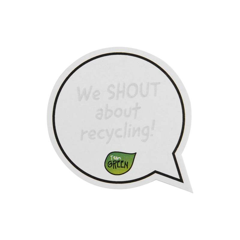 Foglietti adesivi in carta riciclata a forma di fumetto Sticky-Mate® - cod. P210186