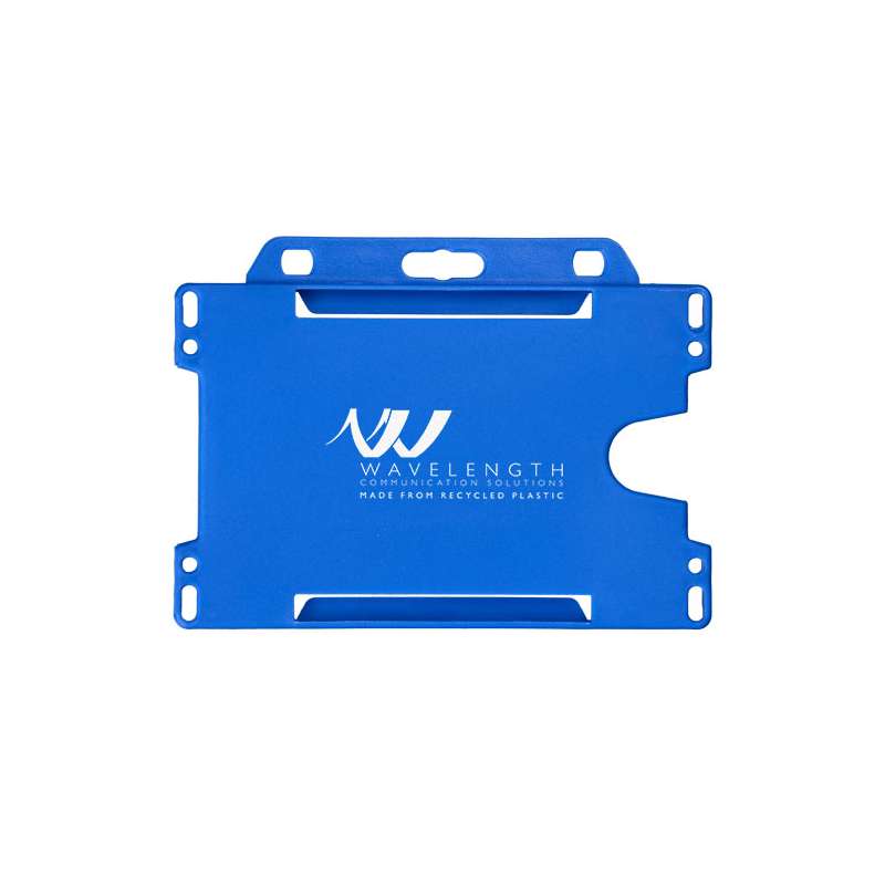 Porta badge in plastica riciclata con logo - cod. P210193