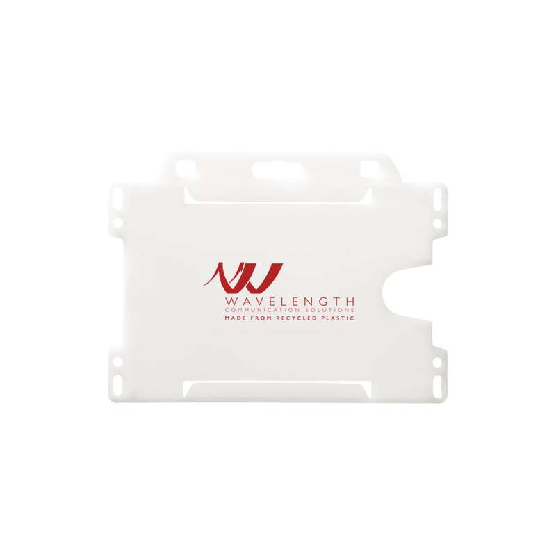 Porta badge in plastica riciclata con logo - cod. P210193