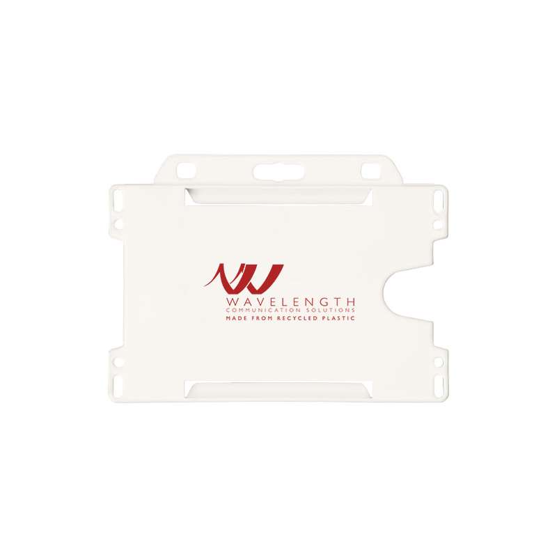 Porta badge in plastica riciclata con logo - cod. P210193