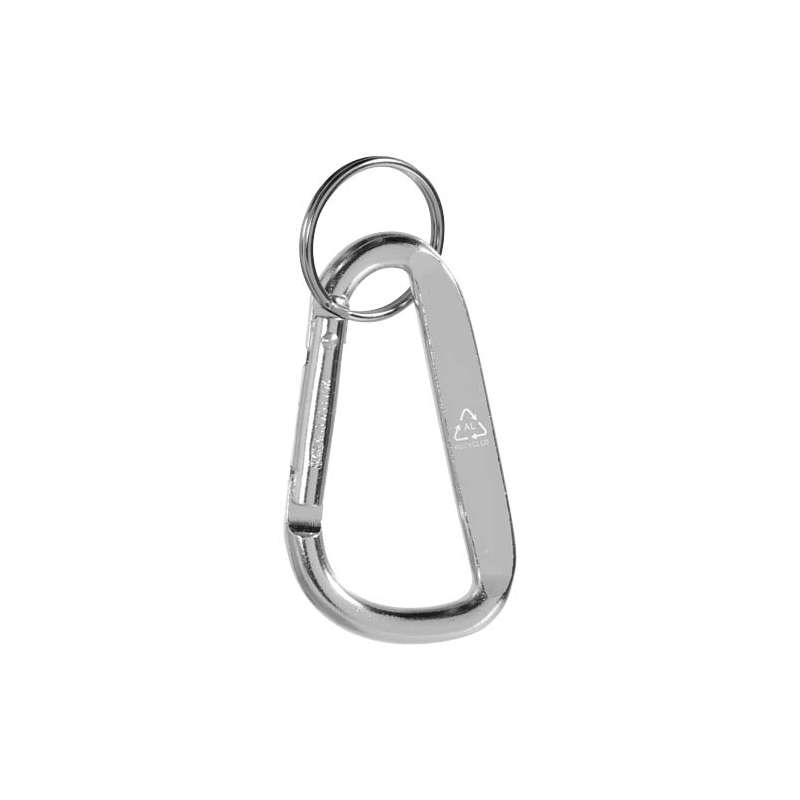 Portachiavi con moschettone in alluminio riciclato certificato RCS Timor - cod. P104572