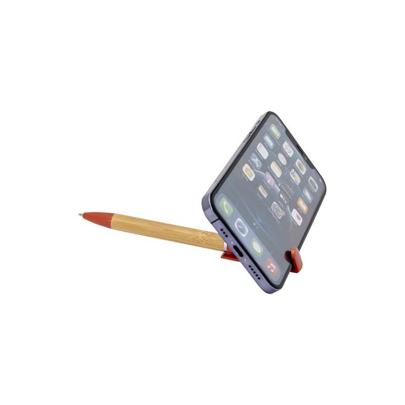 Penna con inchiostro blu e supporto per telefono - cod. P107899