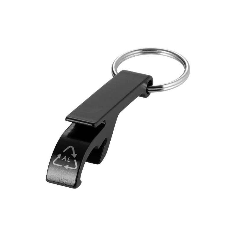 Portachiavi con apribottiglie e apriscatole in alluminio riciclato RCS Tao - cod. P104571