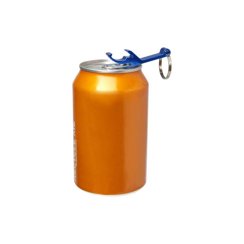 Portachiavi con apribottiglie e apriscatole in alluminio riciclato RCS Tao - cod. P104571