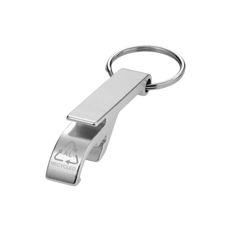 Portachiavi con apribottiglie e apriscatole in alluminio riciclato RCS Tao - cod. P104571