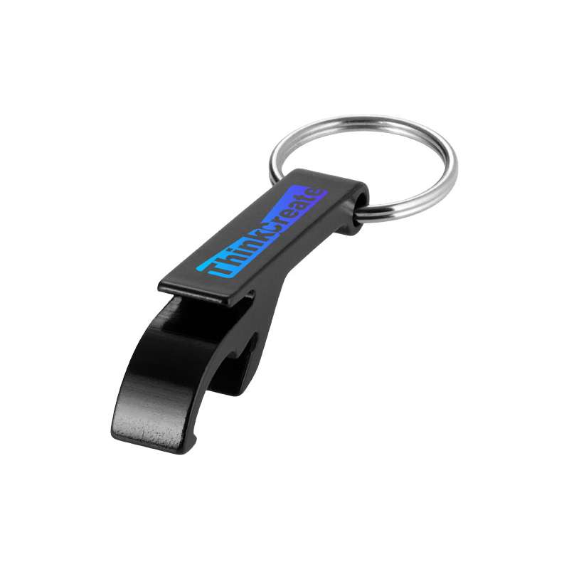 Portachiavi con apribottiglie e apriscatole in alluminio riciclato RCS Tao - cod. P104571