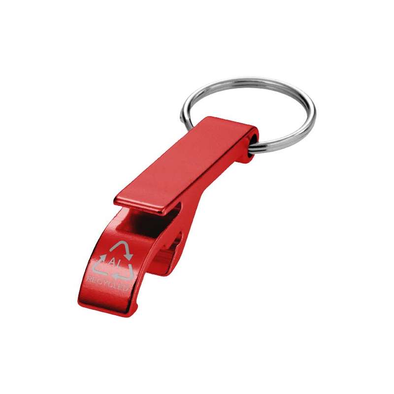 Portachiavi con apribottiglie e apriscatole in alluminio riciclato RCS Tao - cod. P104571