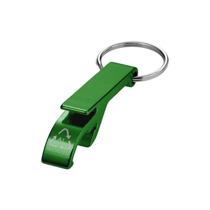 Portachiavi con apribottiglie e apriscatole in alluminio riciclato RCS Tao - cod. P104571