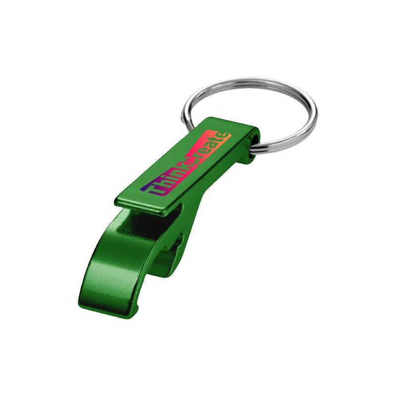 Portachiavi con apribottiglie e apriscatole in alluminio riciclato RCS Tao - cod. P104571