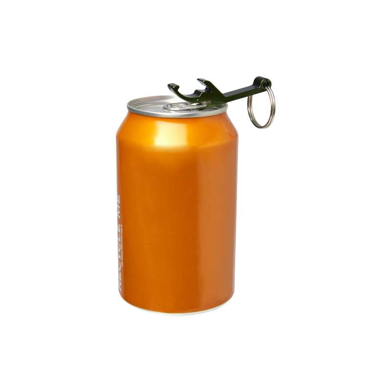 Portachiavi con apribottiglie e apriscatole in alluminio riciclato RCS Tao - cod. P104571
