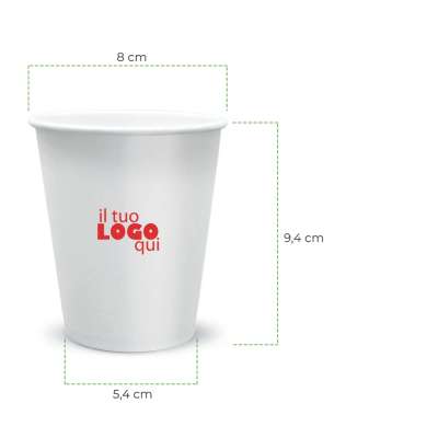 Bicchieri in carta personalizzati da 240 ml. - cod. PU782