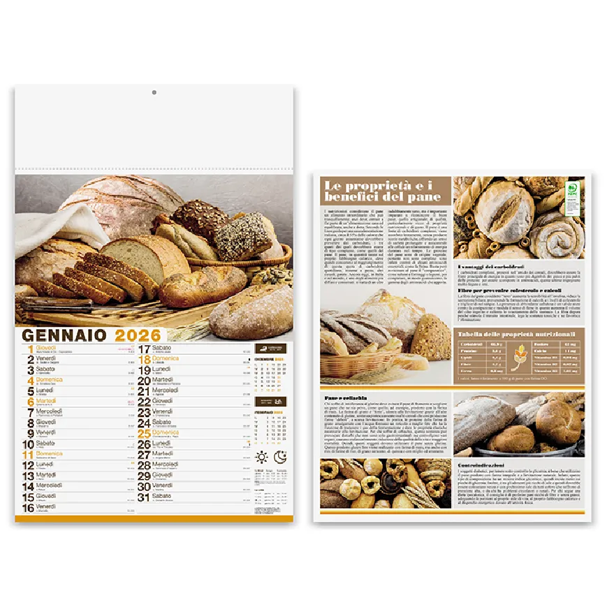 Calendari personalizzati pane e pasta - cod. PA138