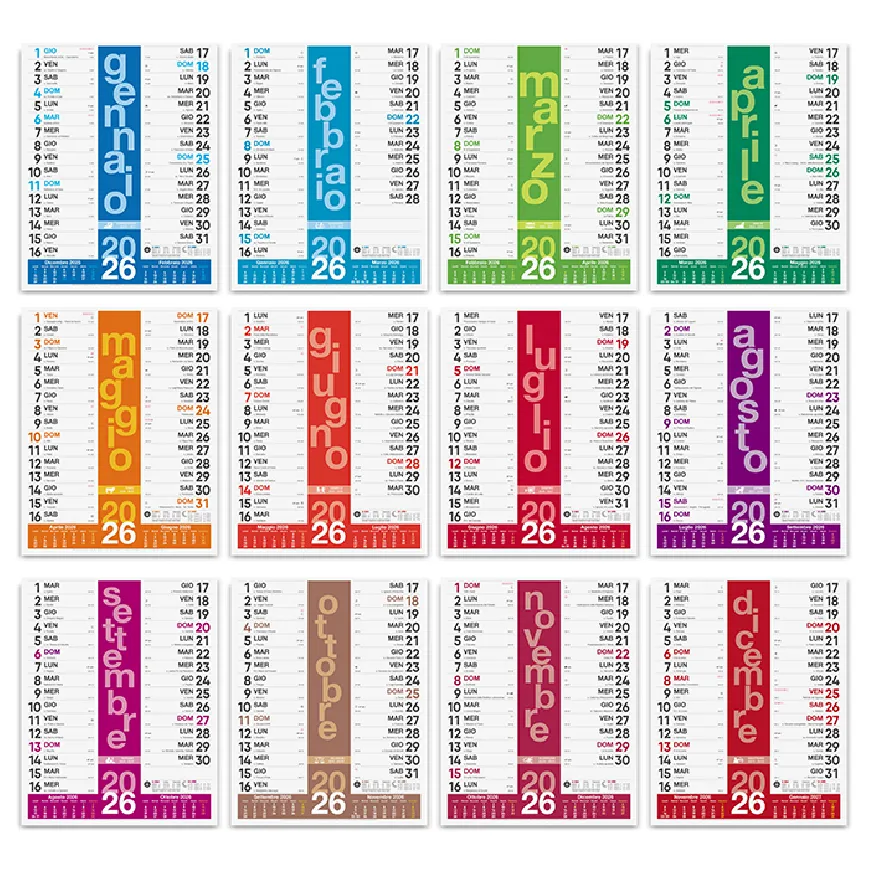 Calendari Olandesi personalizzabili "Colors" - cod. PA430