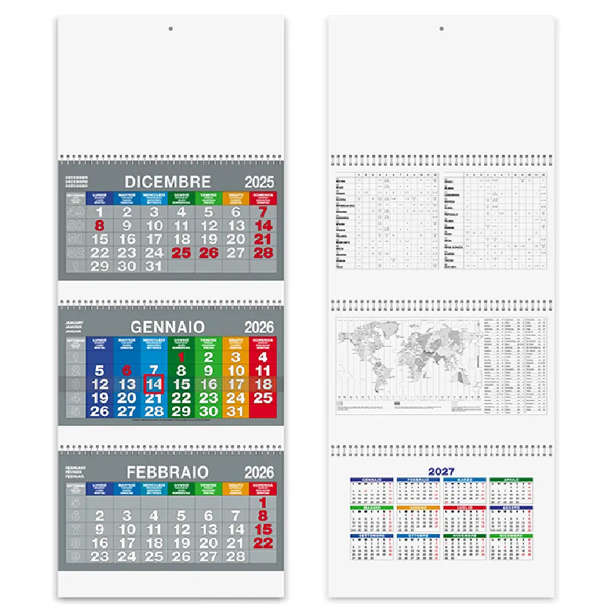 Calendario trittico 2027 a tre spirali - PA516