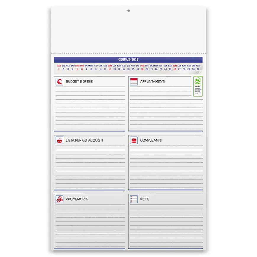 Calendario Olandese personalizzato con scritte - cod. PA614