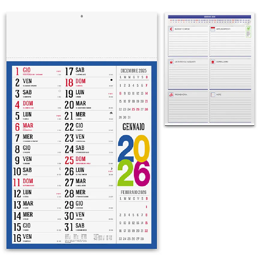 Calendario Olandese personalizzato con scritte - cod. PA614