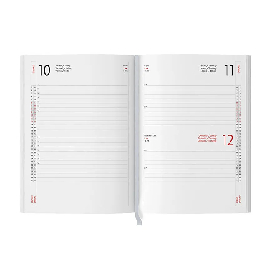 Agenda giornaliera con tasche interne e chiusura a cerniera - cod. PB052SDA