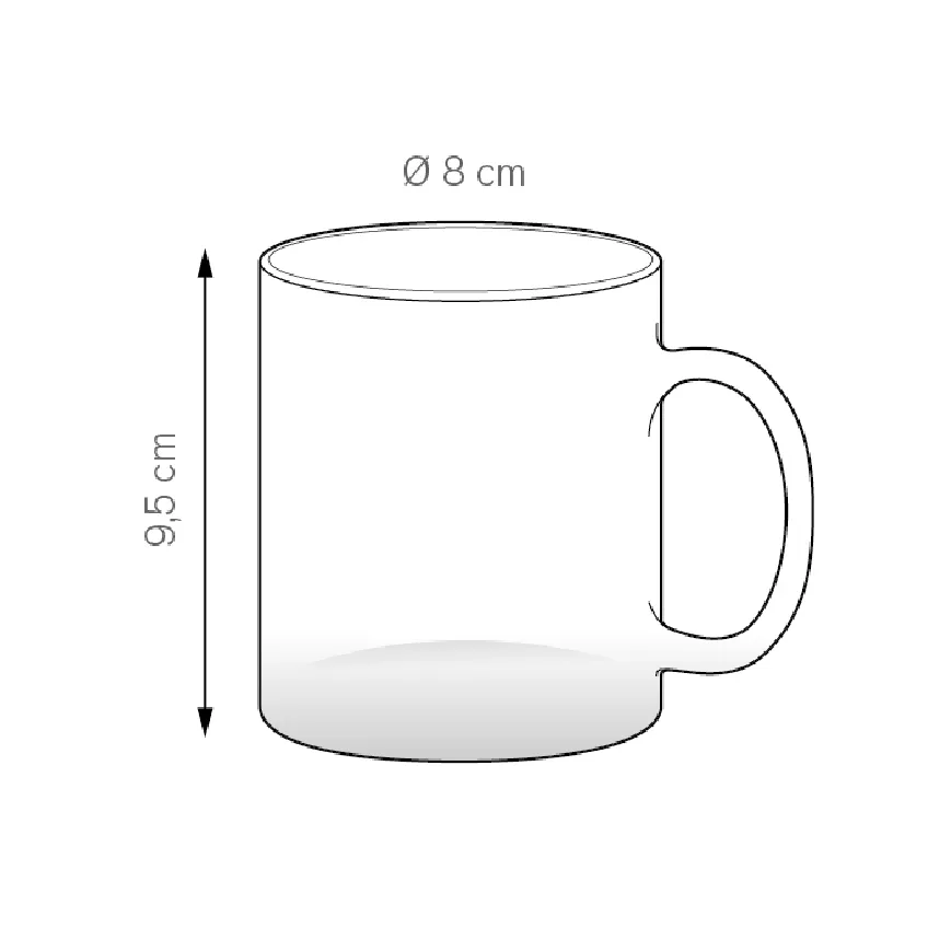 Tazza in vetro per cappuccino con effetto ghiaccio e fondo colorato - cod. PC375