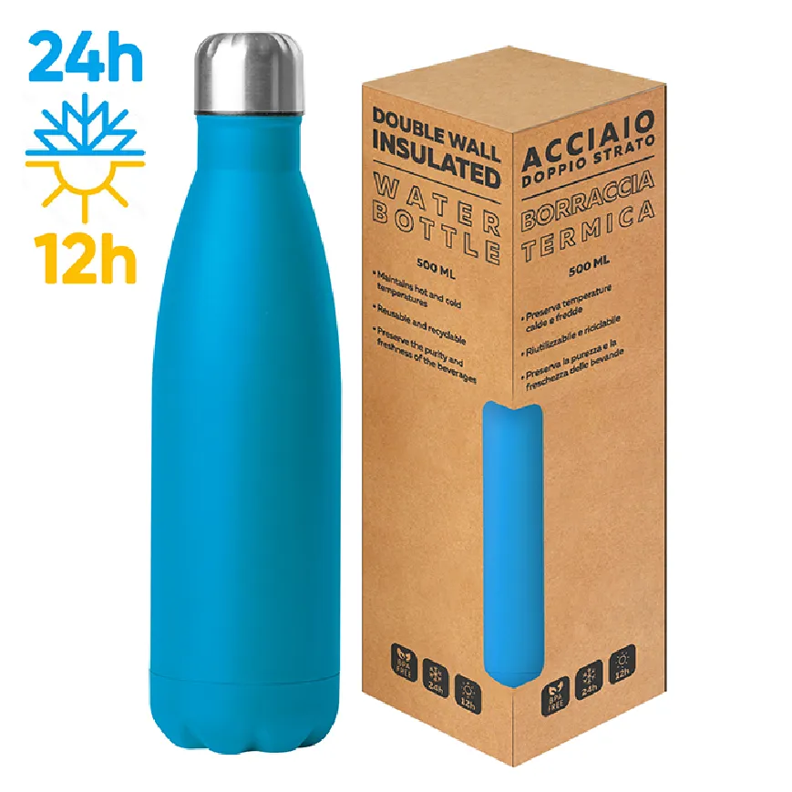 Borraccia termica acciaio 500 ml doppio strato 304+201 - Steel mat bottle 500 cod. PC414