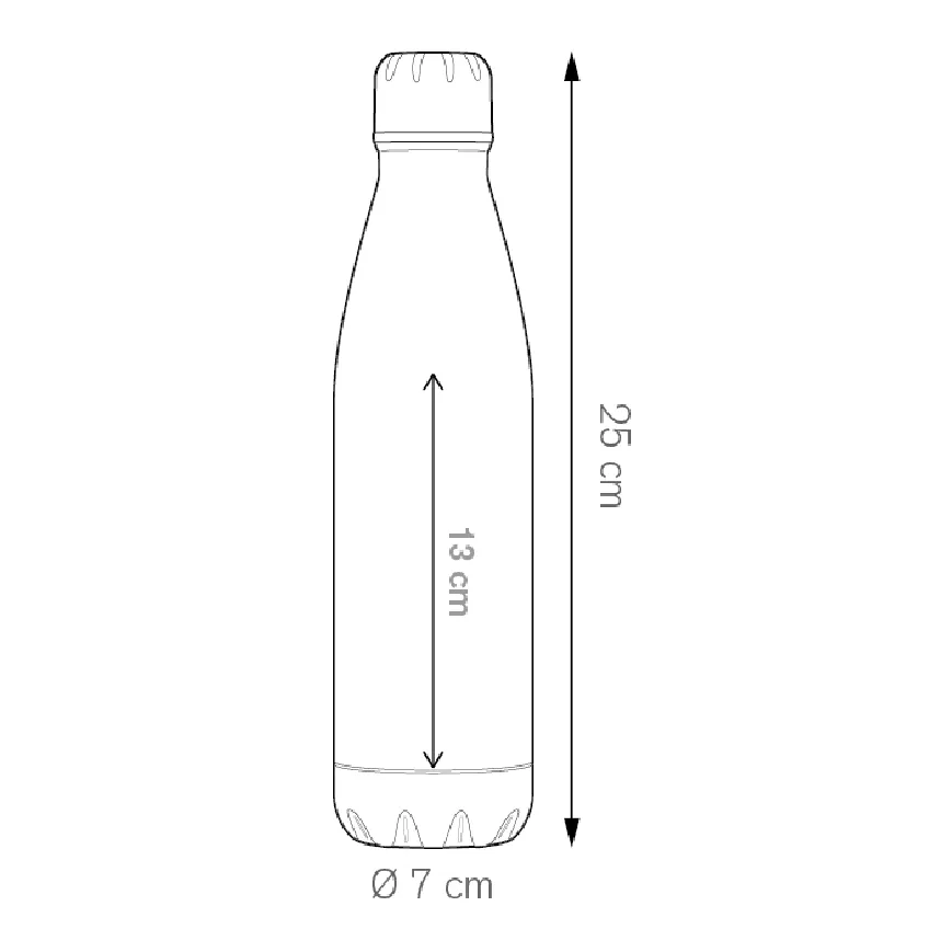 Borraccia termica acciaio 500 ml doppio strato 304+201 - Steel mat bottle 500 cod. PC414