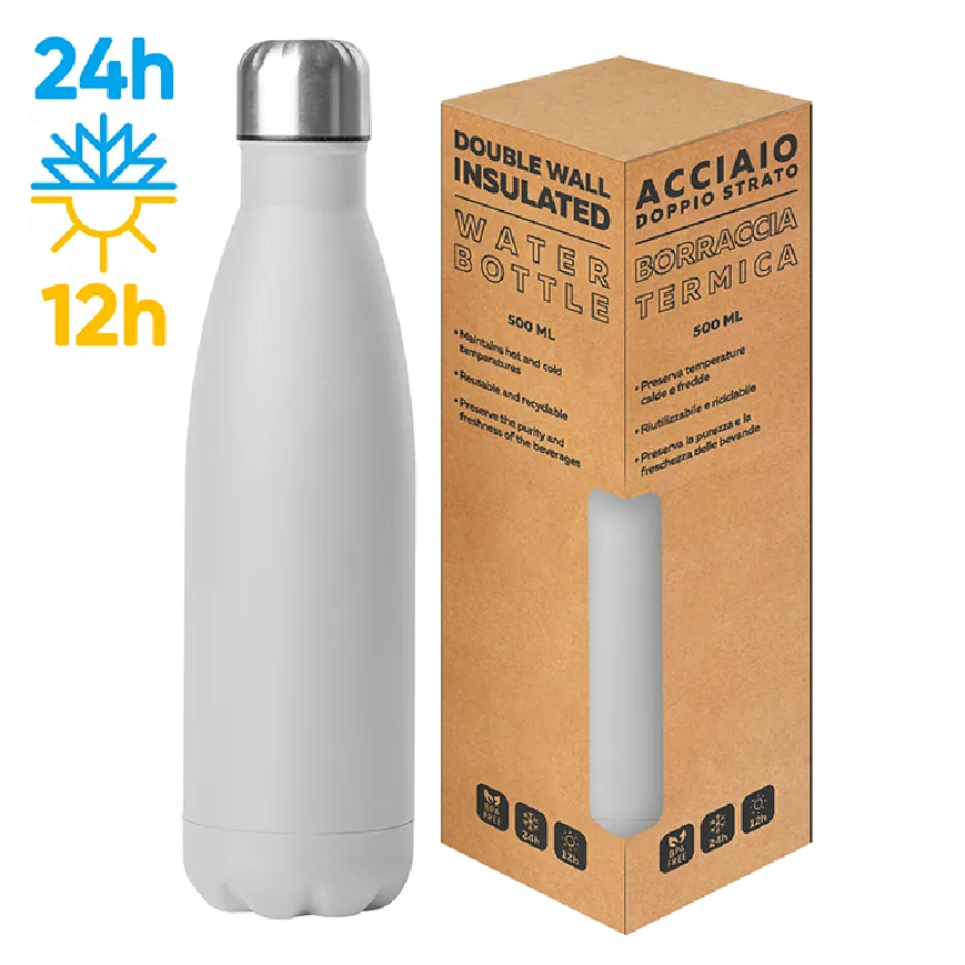 Borraccia termica acciaio 500 ml doppio strato 304+201 - Steel mat bottle 500 cod. PC414
