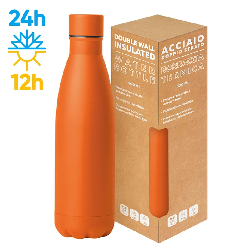 Borraccia in acciaio da 500 ml da serigrafare - cod. PC416