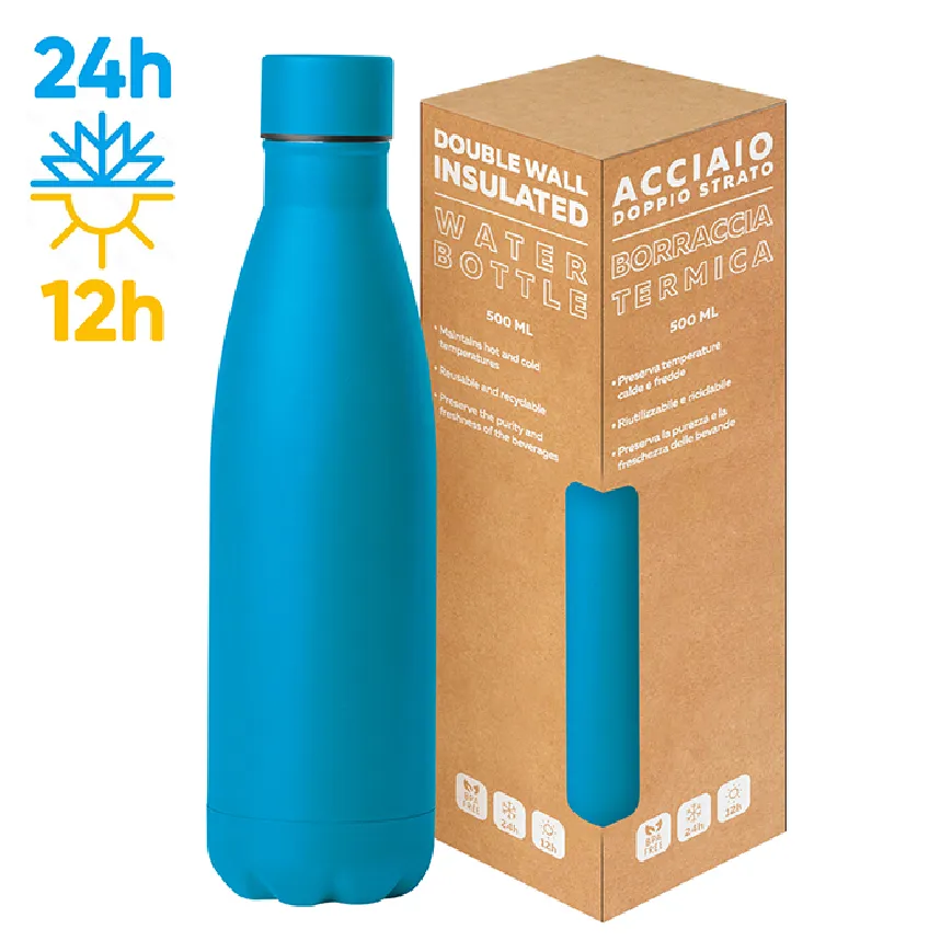 Borraccia in acciaio da 500 ml da serigrafare - cod. PC416