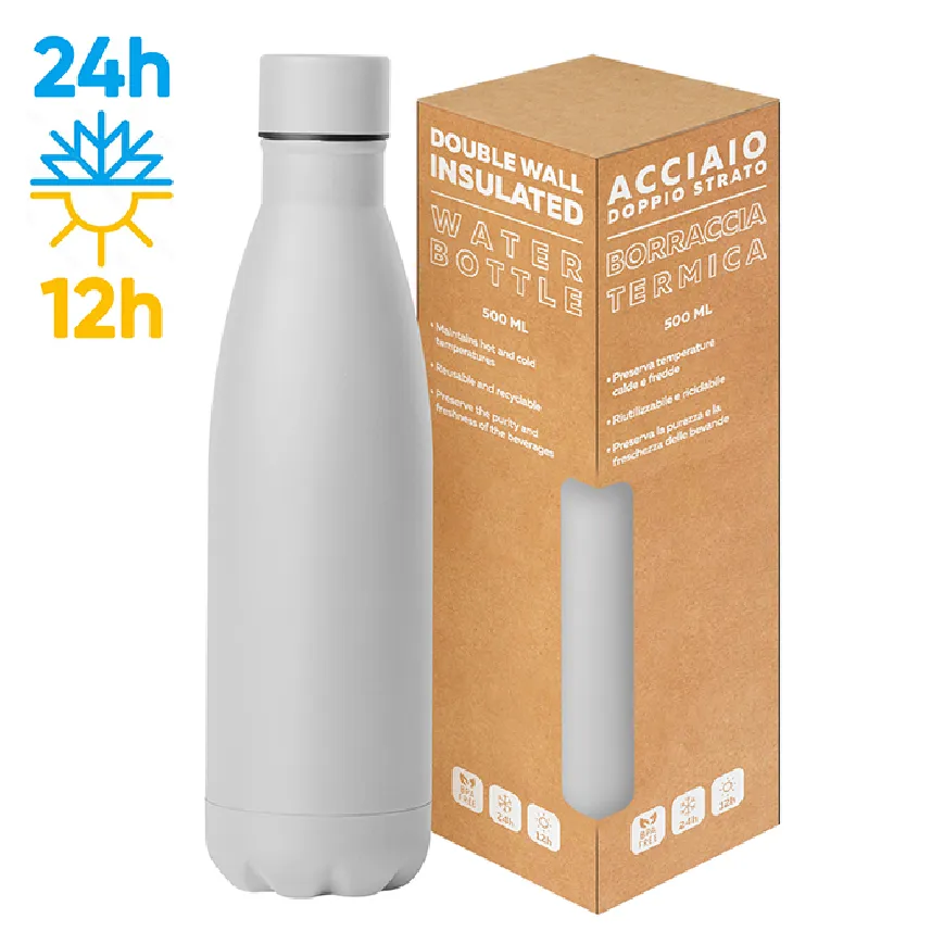 Borraccia in acciaio da 500 ml da serigrafare - cod. PC416