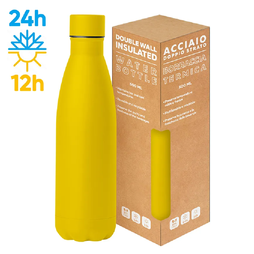 Borraccia in acciaio da 500 ml da serigrafare - cod. PC416