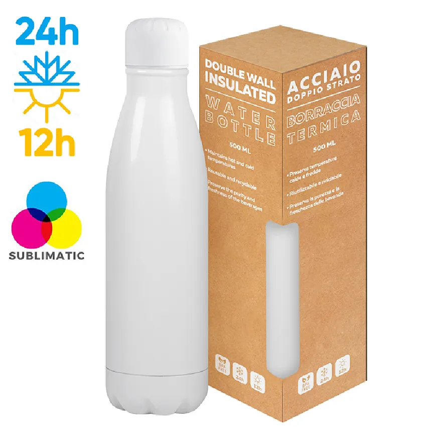 Borraccia in acciaio inox 304/201 - Snowflake double 500 cod. PC432