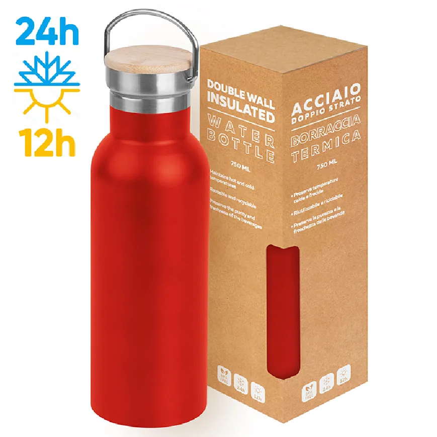 Borraccia in acciaio da 750 ml con logo - cod. PC437