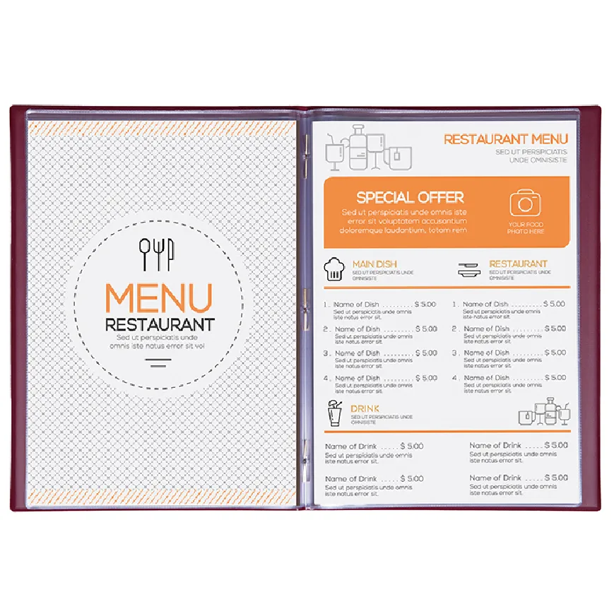 Porta menù a due ante per fogli A4 - cod. PC670