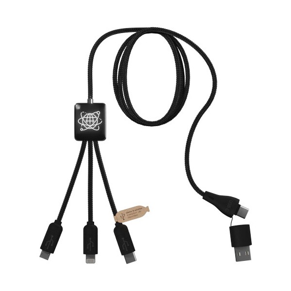 Cavo 5 in 1 con trasferimento dati in PET riciclato SCX.design C45 - cod. P2PX085
