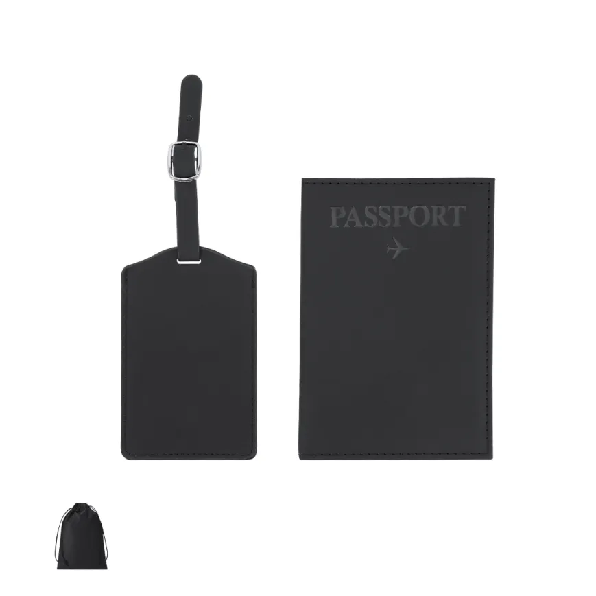 Portapassaporto con etichetta per bagaglio - cod. MK-21992