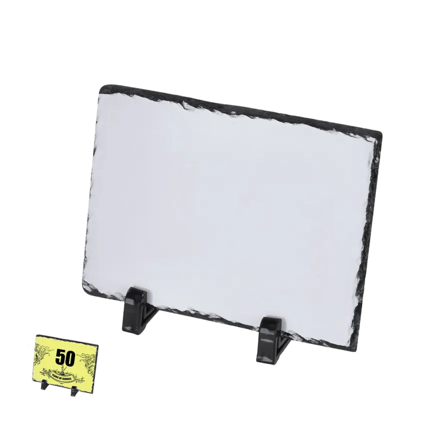 Targa da Tavolo in Ardesia con supporti in ABS - cod. MK-22150