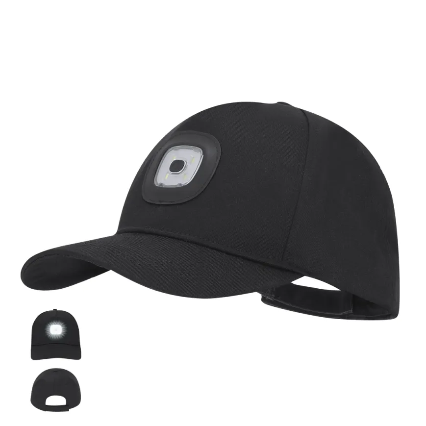 Cappellino con torcia rimovibile - cod. MK-22214