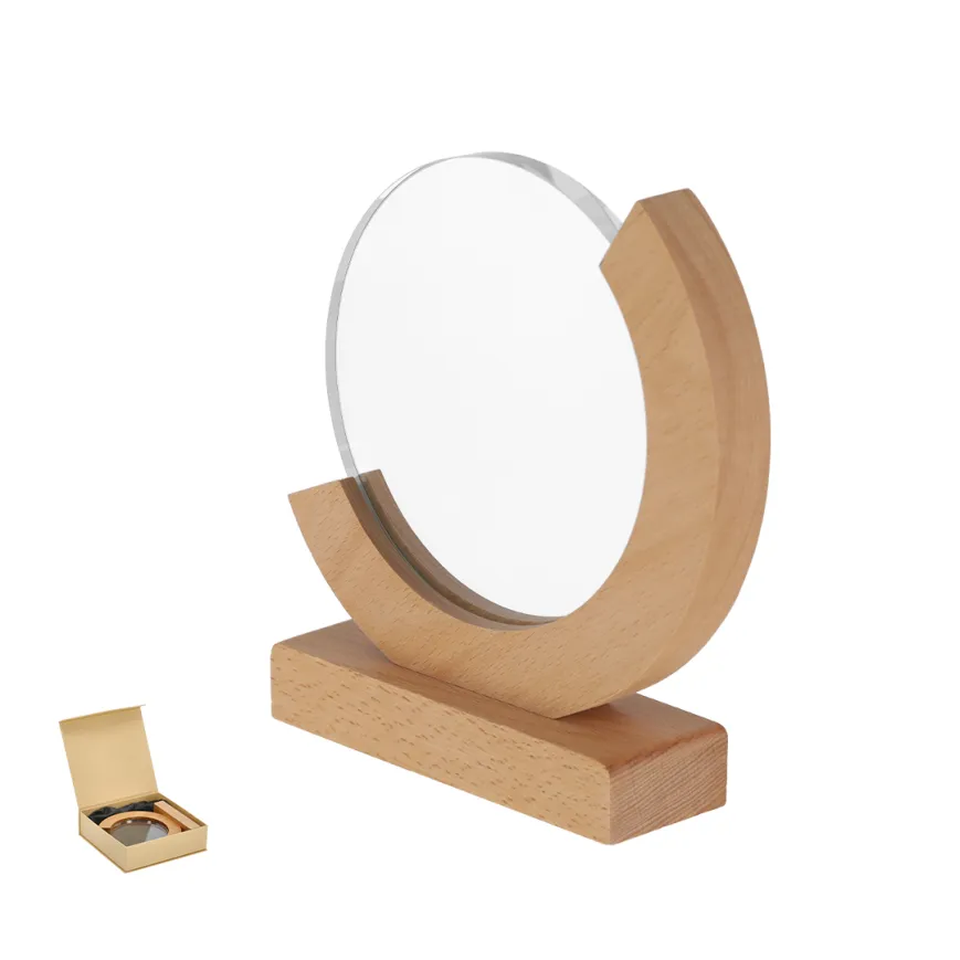 Piastra trofeo in vetro con base in legno - cod. MK-22219