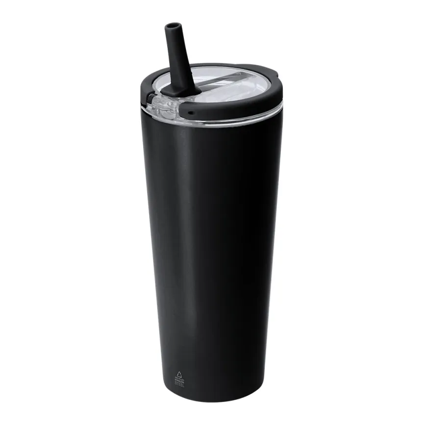 Bicchiere termico con cannuccia - cod. MK-22442
