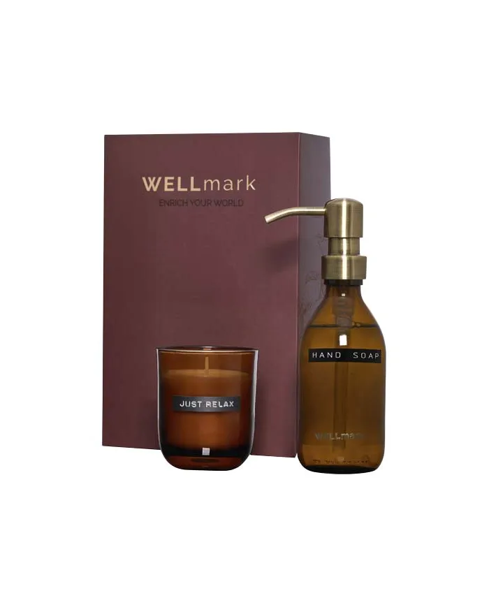 Set di dispenser di sapone per le mani da 250 ml e candela profumata da 150 g Wellmark Discovery - cod. P126406