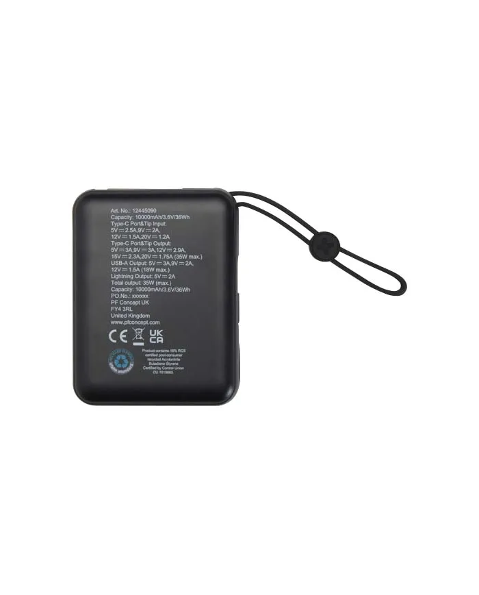 Power bank per tablet da 10.000 mAh e 35 W con cavo Tipo-C integrato - cod. P124450