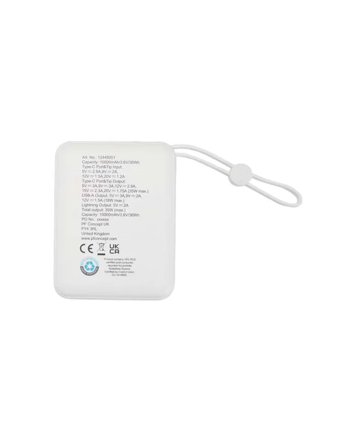 Power bank per tablet da 10.000 mAh e 35 W con cavo Tipo-C integrato - cod. P124450