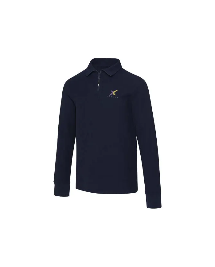 Polo unisex con mezza zip a maniche lunghe - cod. P39551