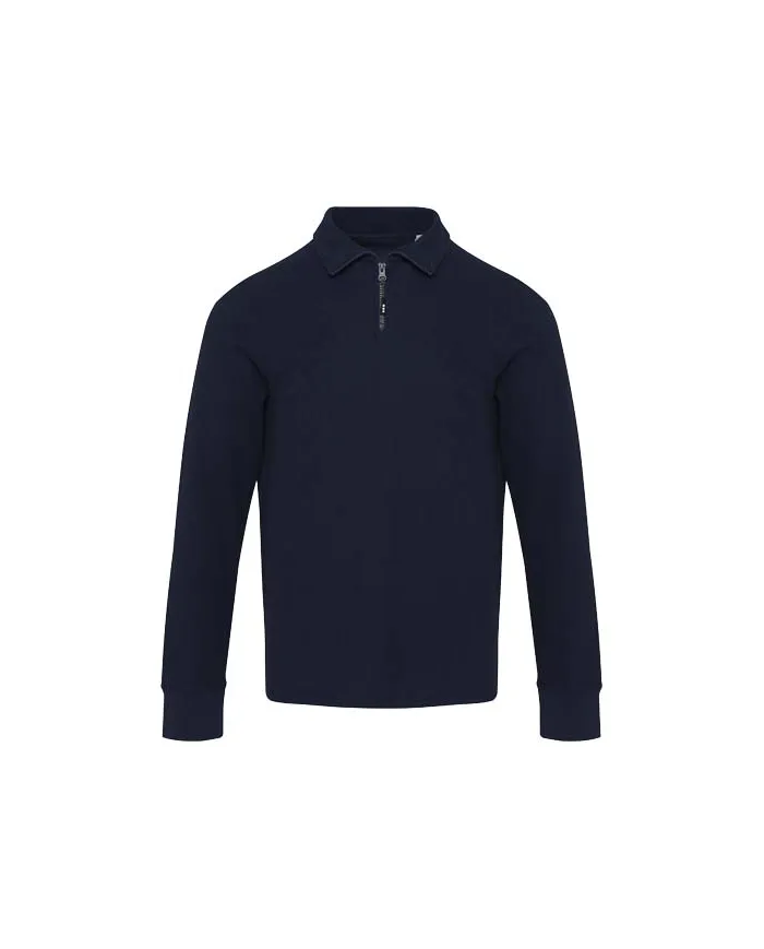 Polo unisex con mezza zip a maniche lunghe - cod. P39551