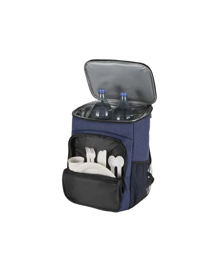 Zaino termico per picnic in materiale riciclato certificato GRS con set di posate Tundra - 20L - cod. P130120