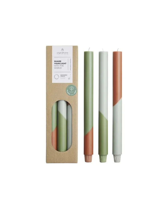 Set di 3 candele con design a colori diagonali Originalhome Eden - cod. P126425