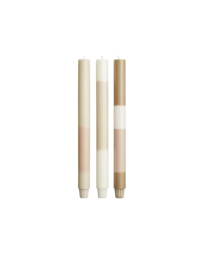 Set di 3 candele con effetto roccia calcarea stratificata Originalhome - cod. P126426